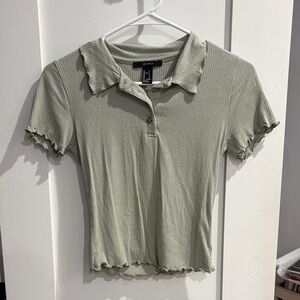 Forever 21 Sage Ribbed Shirt